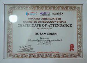 مدارک تخصصی دکتر سارا شفیعی